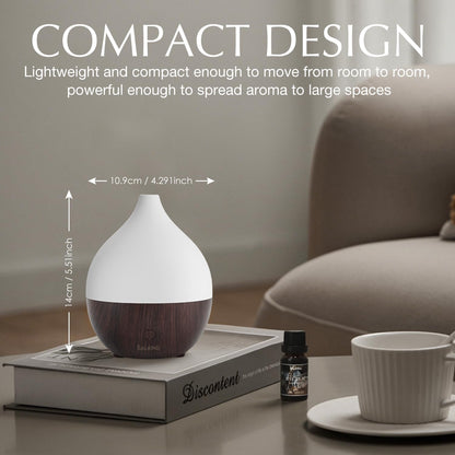 SALKING Essential Oil Diffuser, 100ml Small Aromatherapy Ultrasonic Cool Mist Humidifier with Warm White Lights, Auto Shut-Off Function, for Office Home