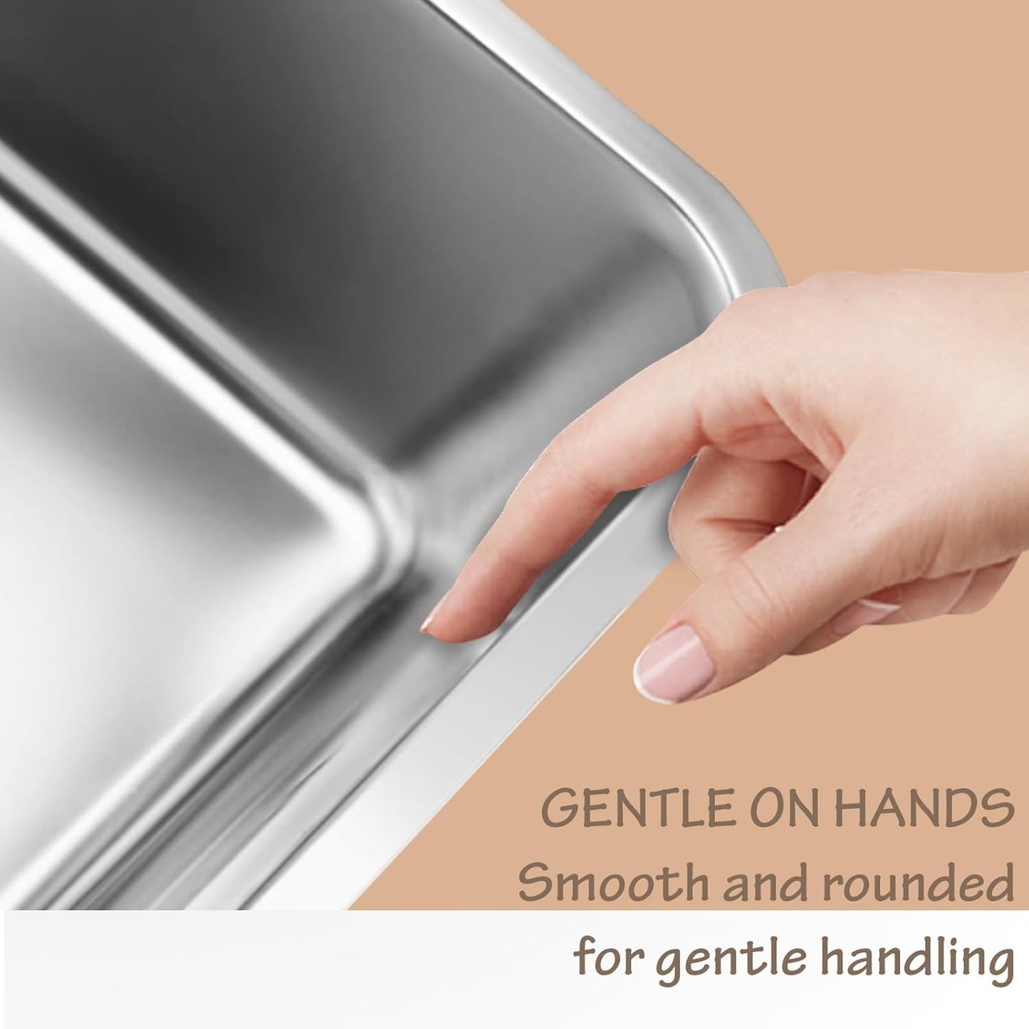 XXL Cat Litter Tray 50 * 35 * 15CM(19.5" L x 13.5" W x 6" H) Litter Tray Litter Box Large Cat Litter Trays for Cats Rabbits, Never Absorbs Odors, Rustproof, Non Stick Smooth Surface