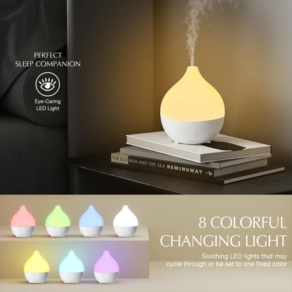 SALKING Essential Oil Diffuser, 100ml Small Aromatherapy Ultrasonic Cool Mist Humidifier with Warm White Lights, Auto Shut-Off Function, for Office Home