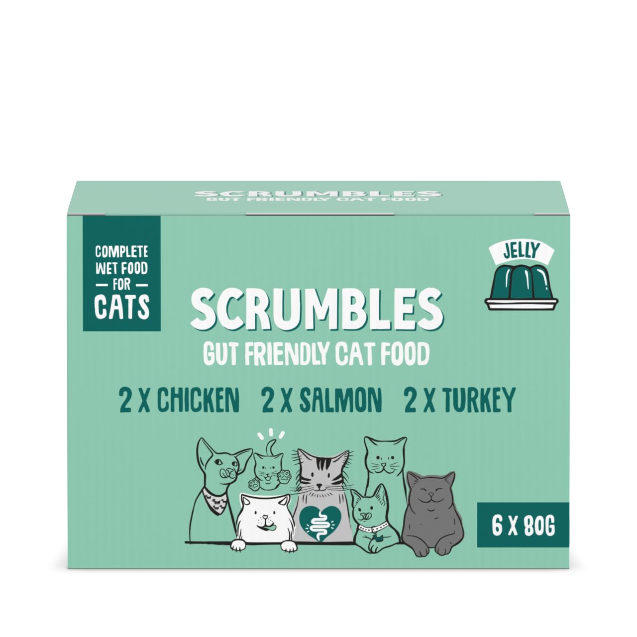 Scrumbles Wet Cat Jelly Meat Selection 6 x 80g