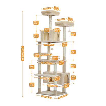 184cm Tall Cat Tree Tower for Large Cats