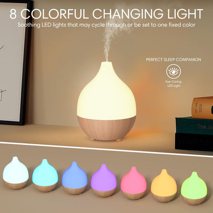 SALKING Essential Oil Diffuser, 100ml Small Aromatherapy Ultrasonic Cool Mist Humidifier with Warm White Lights, Auto Shut-Off Function, for Office Home