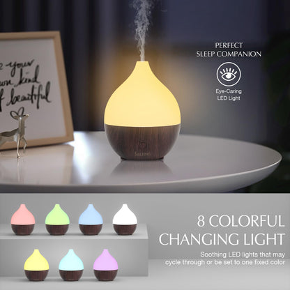 SALKING Essential Oil Diffuser, 100ml Small Aromatherapy Ultrasonic Cool Mist Humidifier with Warm White Lights, Auto Shut-Off Function, for Office Home