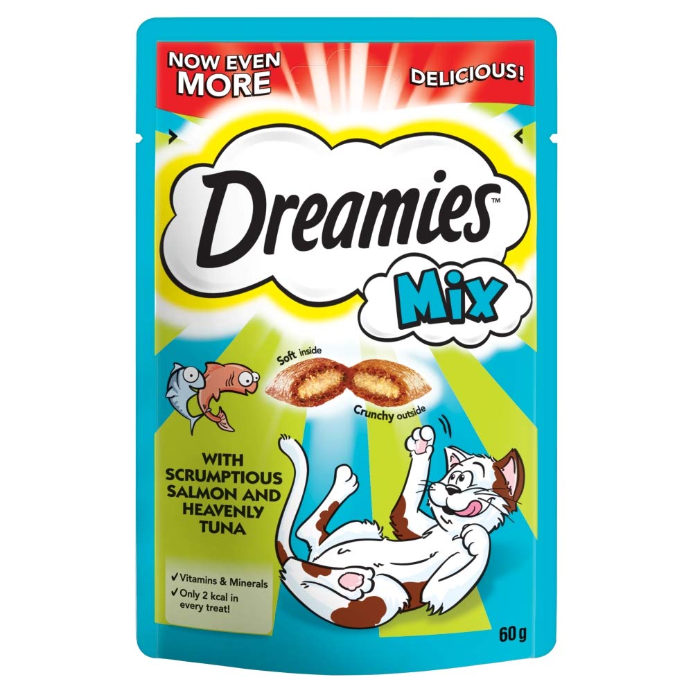 DREAMIES - Cat Treats - 12 x 60g - Multipack Biscuits - Variety Snack Box - 12 Pouches