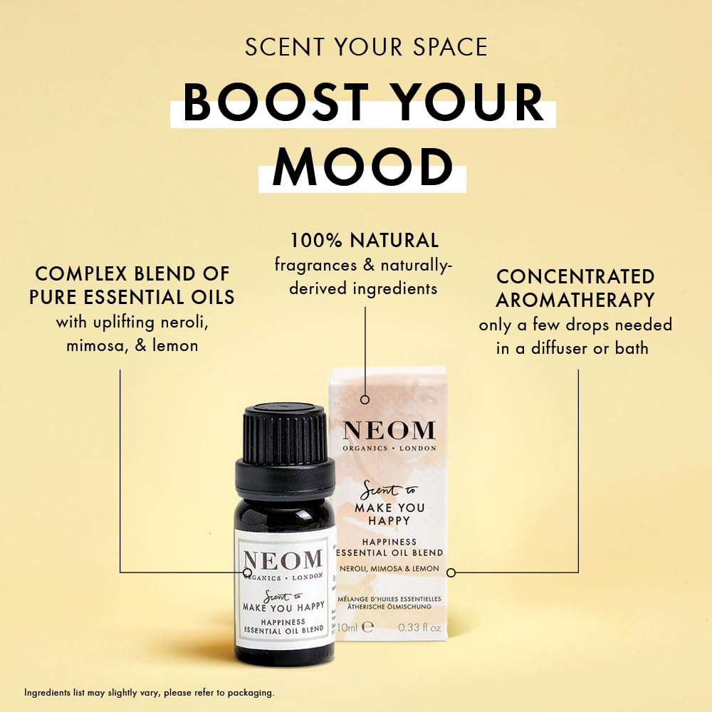 NEOM - Real Luxury Essential Oil Blend, 10ml | Lavender, Jasmine & Sandalwood | Scent to De-Stress Range