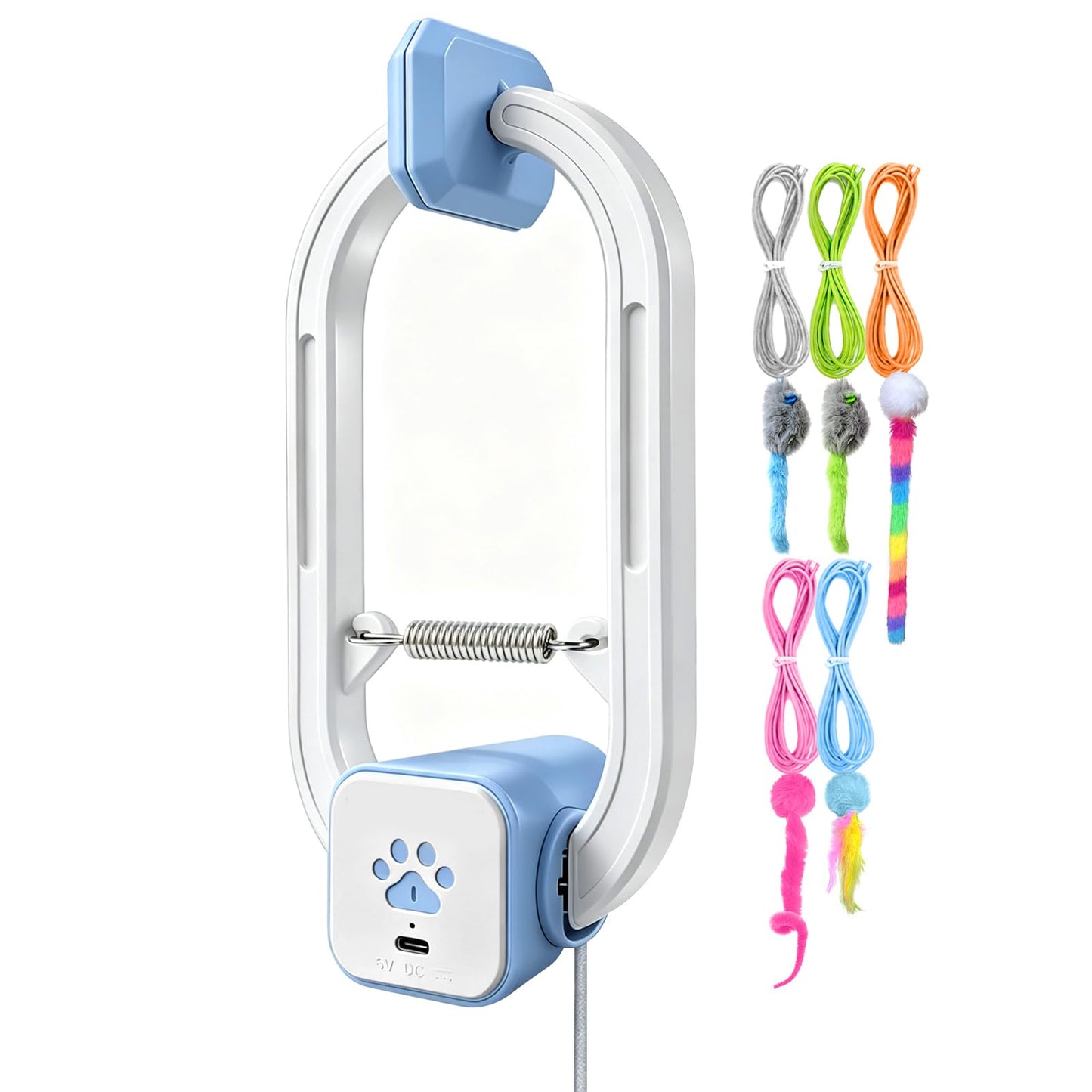 Interactive Cat Toy, Electric Cat Teaser, Door Clip, 2 Motion Modes,grey