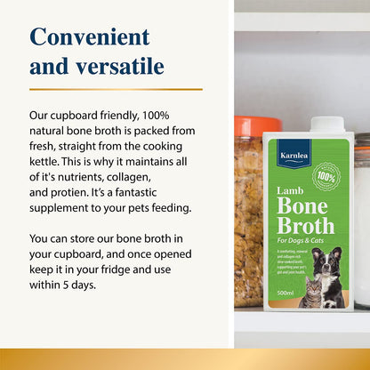 Chicken Bone Broth for Dogs & Cats - Free Range | 100% Real & Natural Liquid Bone Broth for Pets | High in Collagen & Protein for Healthy Joints, Gut, Digestion, Skin & Sickness Recovery