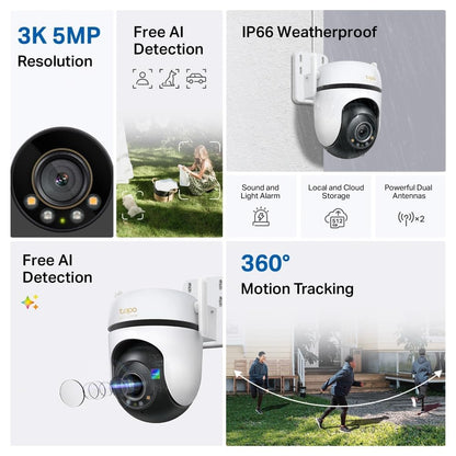 Pan/Tilt Smart Outdoor Security Camera