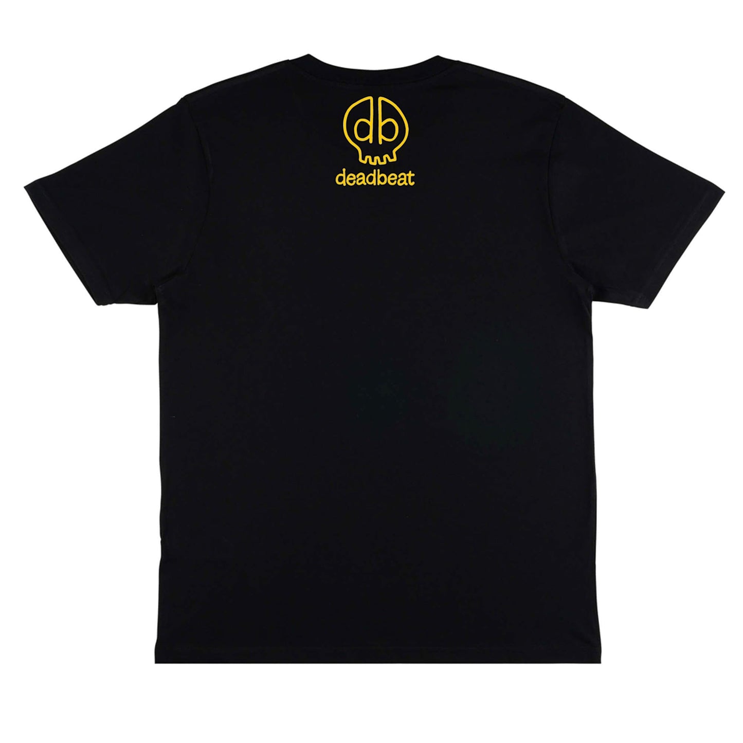 DB DEADBEAT Lucky Cat Rock and Roll Motif Screen Printed Eco-Friendly Unisex Black T-Shirt for Men, Women and Teens.