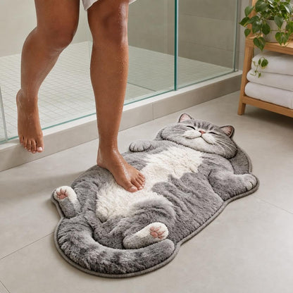 Fluffy Cat Shaped Rug 16 x 24 Inch