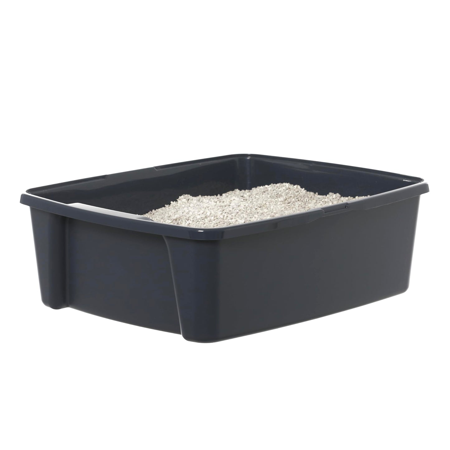 Iris Ohyama Cat Litter Tray with Scoop, Grey, Easy to Clean, Cat Litter Box, Detachable Spill Preventing Walls, For Kittens, Adult Cats, Rabbits, BPA Free, Open Top, Modern, CLH-12