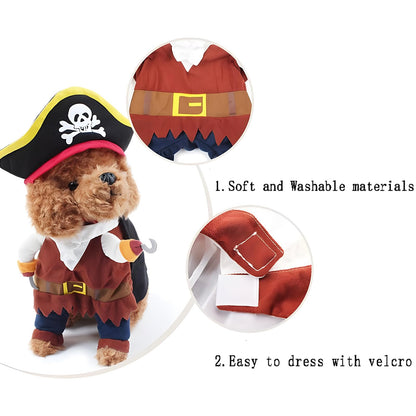 DELIFUR Dog Chucky Costume Pet Halloween Clothes Cat Cosplay Party Suit Funny Dog Costume Small to Large Dogs(S)