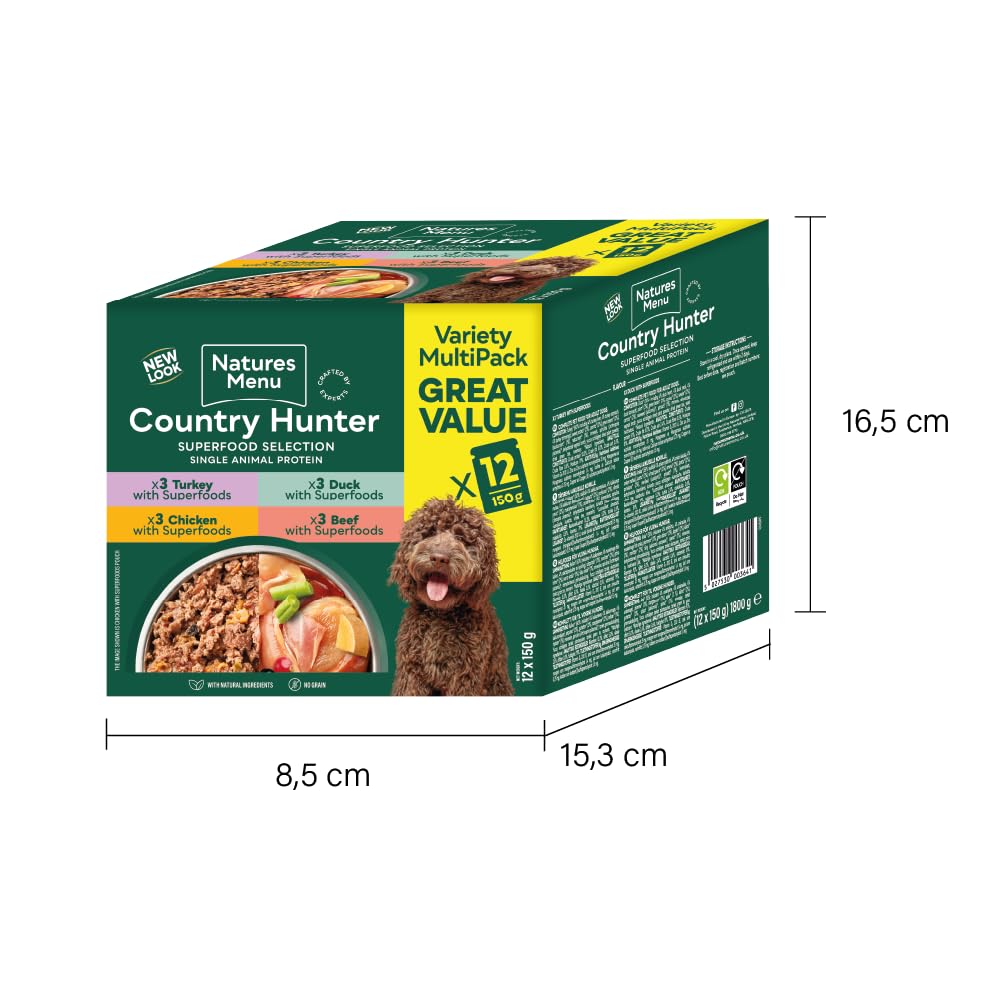 Natures Menu Country Hunter Dog Food Pouch Grass Grazed