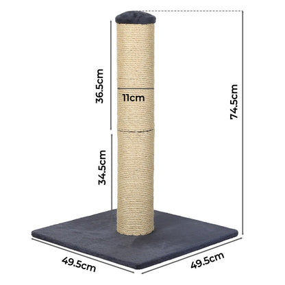 skylos 71cm Cat Scratching Post with Plush Resting Platform Natural Sisal,Anti-Tip,Easy Assembly,Grey