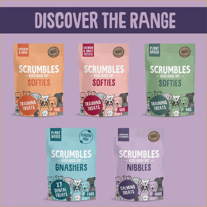 Scrumbles • Dog Treats • Hypoallergenic • Calming • All Lifestages • Turkey • 100g Bag • Gut Friendly Prebiotics • No Added Sugar