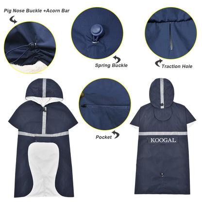 Waterproof Dog Raincoat with Hood and Reflective Design
