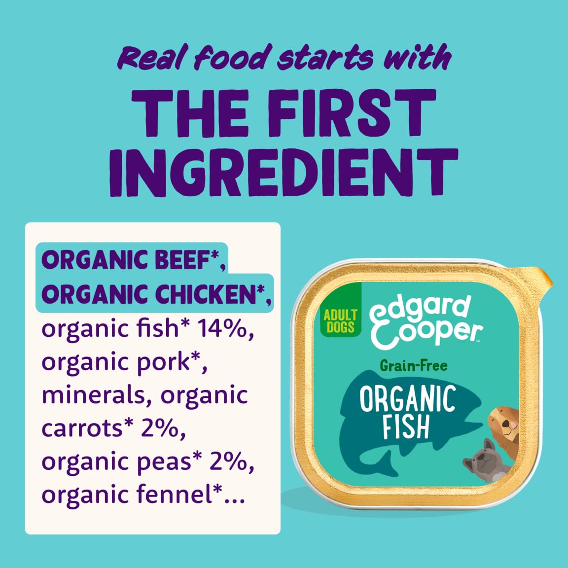 Edgard Cooper Grain-Free Wet Dog Food for Adult Dogs, (11 x 150g), Natural Dogs Food in Cup with Fresh Meat & Amino Acids, Gluten-Free, High Protein