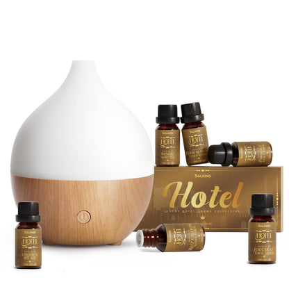 SALKING Essential Oil Diffuser, 100ml Small Aromatherapy Ultrasonic Cool Mist Humidifier with Warm White Lights, Auto Shut-Off Function, for Office Home