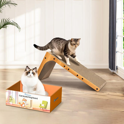 26.8 Inch L Shape Cat Scratcher with Ball Toy
