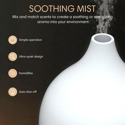 SALKING Essential Oil Diffuser, 100ml Small Aromatherapy Ultrasonic Cool Mist Humidifier with Warm White Lights, Auto Shut-Off Function, for Office Home
