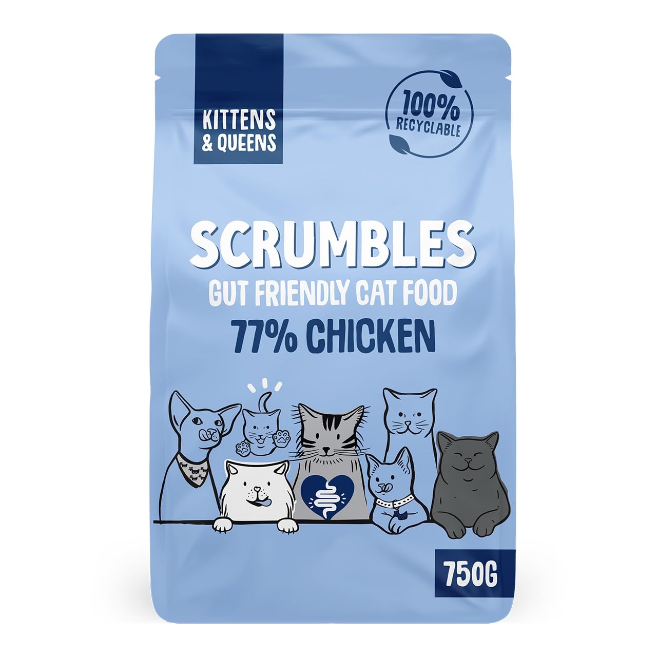 Scrumbles All Natural Dry Cat Food With 75% Chicken and Fresh Salmon, High Protein Food for Adults And Seniors