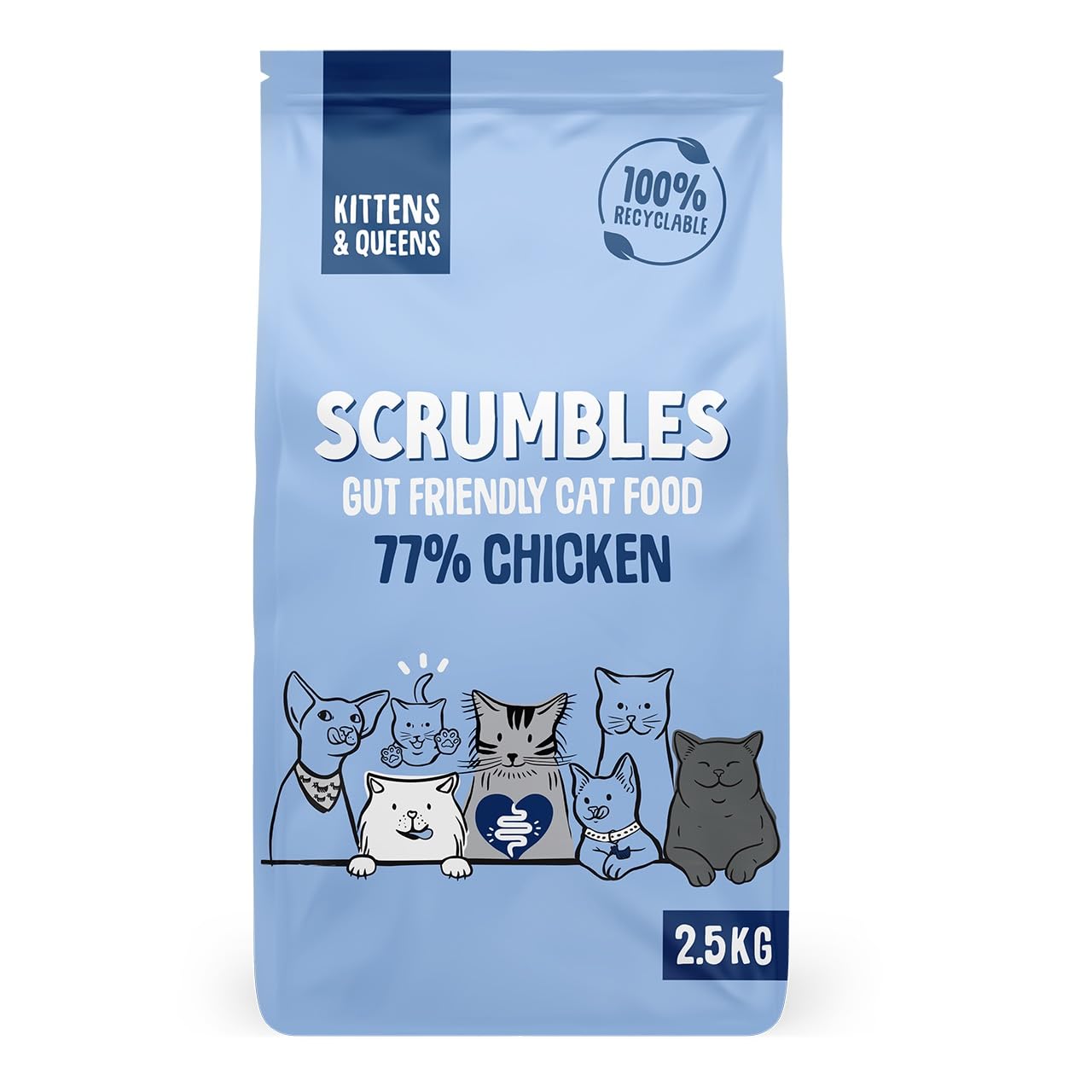 Scrumbles All Natural Dry Cat Food With 75% Chicken and Fresh Salmon, High Protein Food for Adults And Seniors