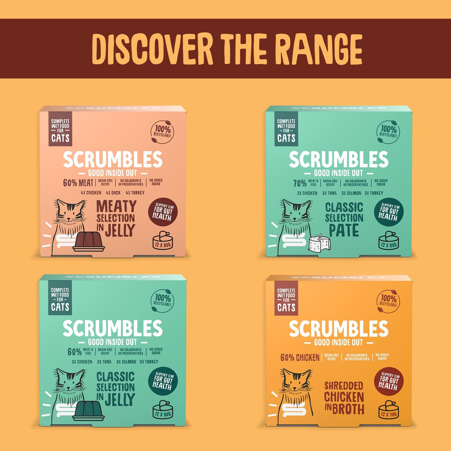 Scrumbles Wet Cat Jelly Meat Selection 6 x 80g