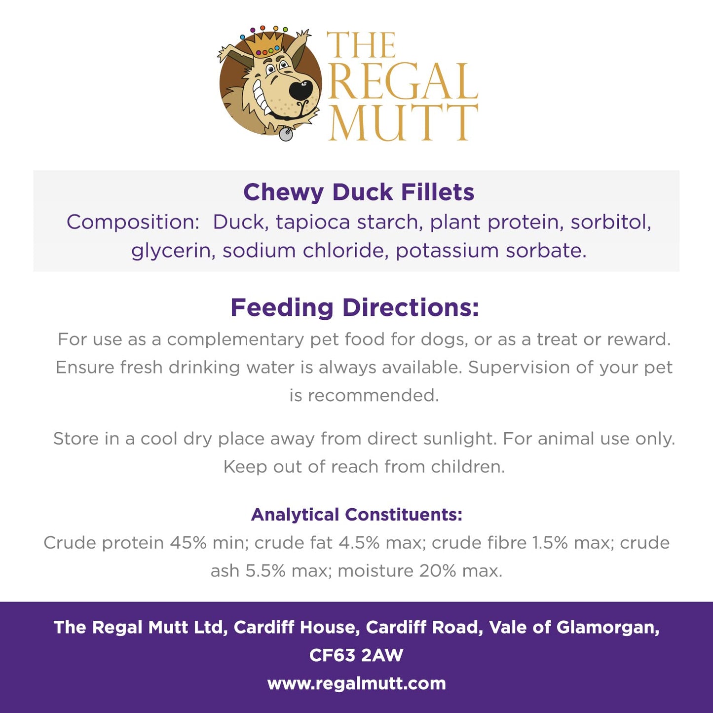 The Regal Mutt - Chewy Duck Fillets - 1kg Bag