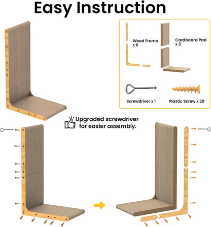 58cm L Shape Cardboard Cat Scratcher Bed