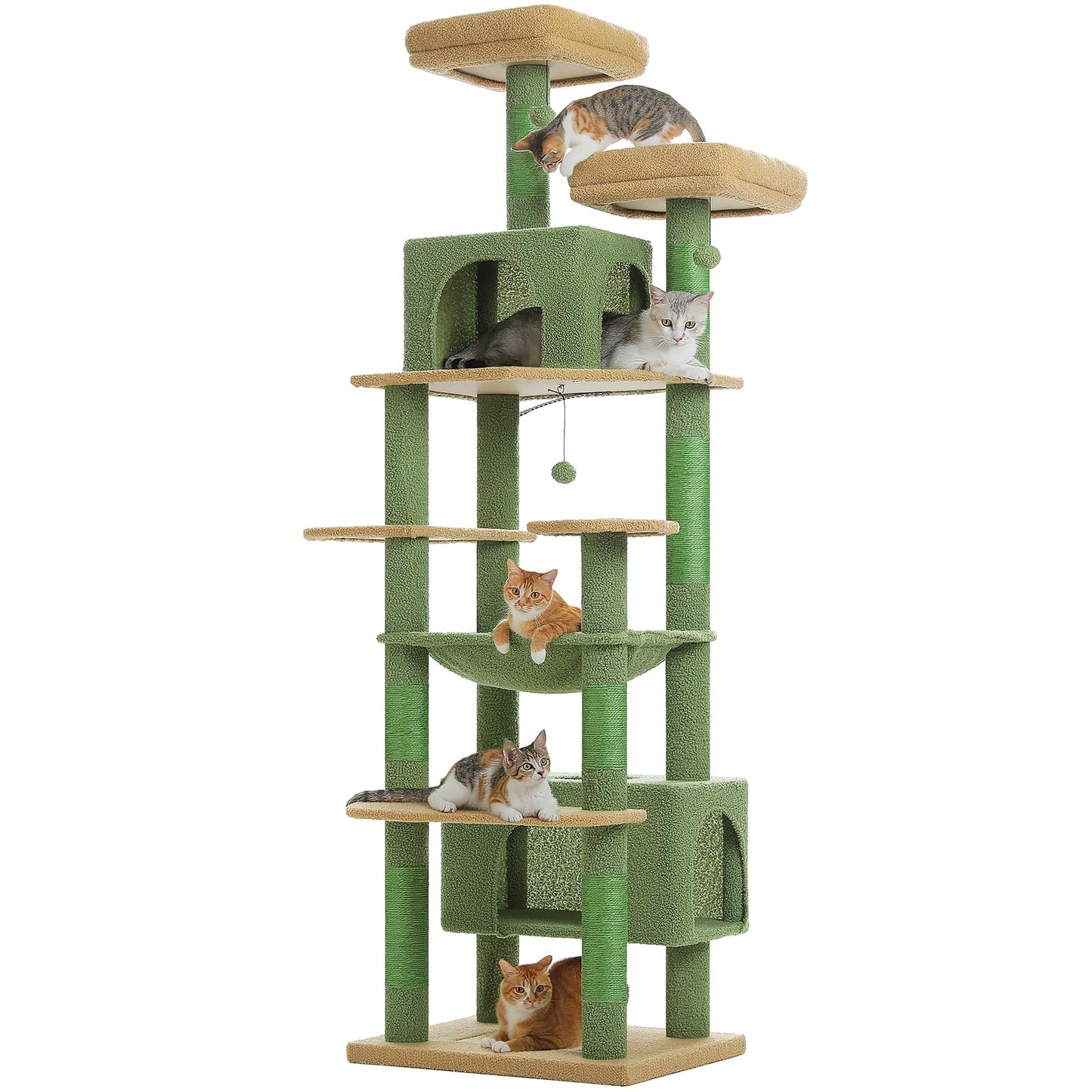 PAWZ Road Cat Tree for Large Cats, 184cm Tall Cat Tower with Large Condo