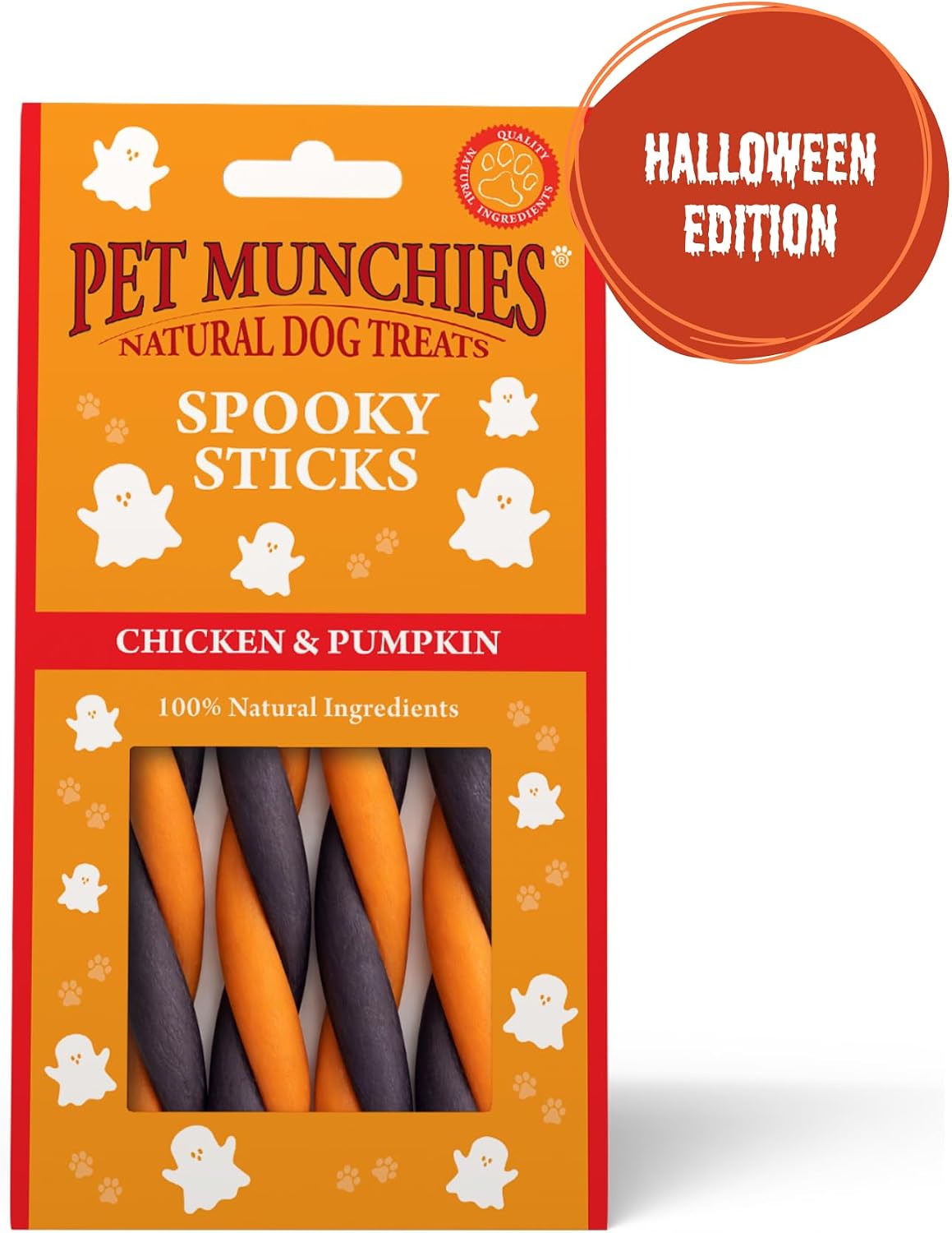 Pet Munchies Spooky Sticks with Chicken & Pumpkin, Halloween Dog Treats, 70g Pack