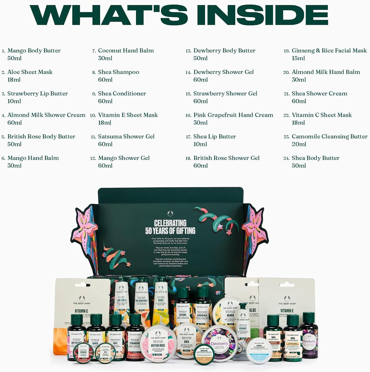 The Body Shop Classic 24-Piece Beauty Advent Calendar (Worth Over £120)