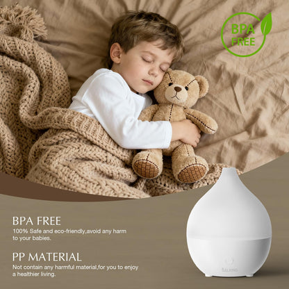 SALKING Essential Oil Diffuser, 100ml Small Aromatherapy Ultrasonic Cool Mist Humidifier with Warm White Lights, Auto Shut-Off Function, for Office Home