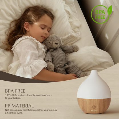 SALKING Essential Oil Diffuser, 100ml Small Aromatherapy Ultrasonic Cool Mist Humidifier with Warm White Lights, Auto Shut-Off Function, for Office Home