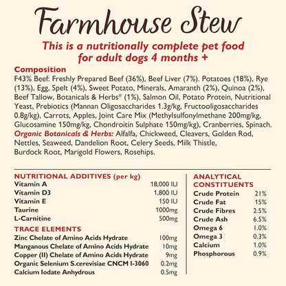 Natural Adult Dry Dog Food Beef Stew with Ancient Grains 1kg