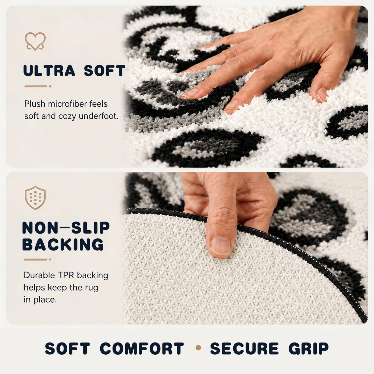 Cute Cat Bath Mat, Unique Blue Small Fun Bathroom Rug