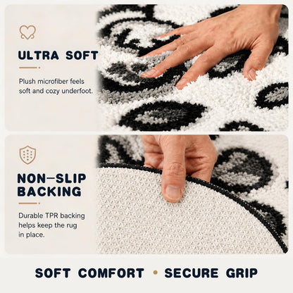 Cute Cat Bath Mat, Unique Blue Small Fun Bathroom Rug
