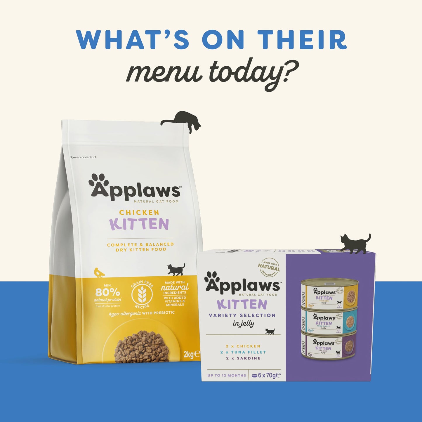 Applaws 100% Natural Wet Cat Food, Pouch Multipack Tuna Selection in Broth, 70 g (12 x 70 g Pouches)