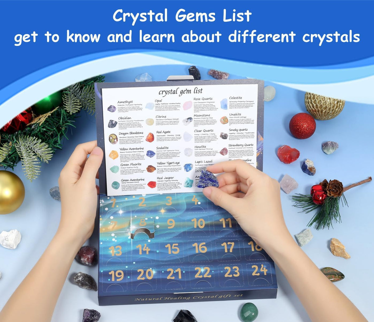 Crystal Advent Calendar 2026 Christmas 24 Gemstones Countdown Calendar 2026