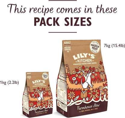Natural Adult Dry Dog Food Beef Stew with Ancient Grains 1kg