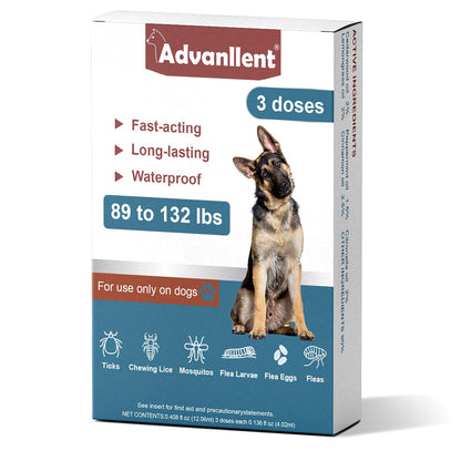 Natural Spot On Flea & Tick Treatment for Medium Dogs 3 Pipettes