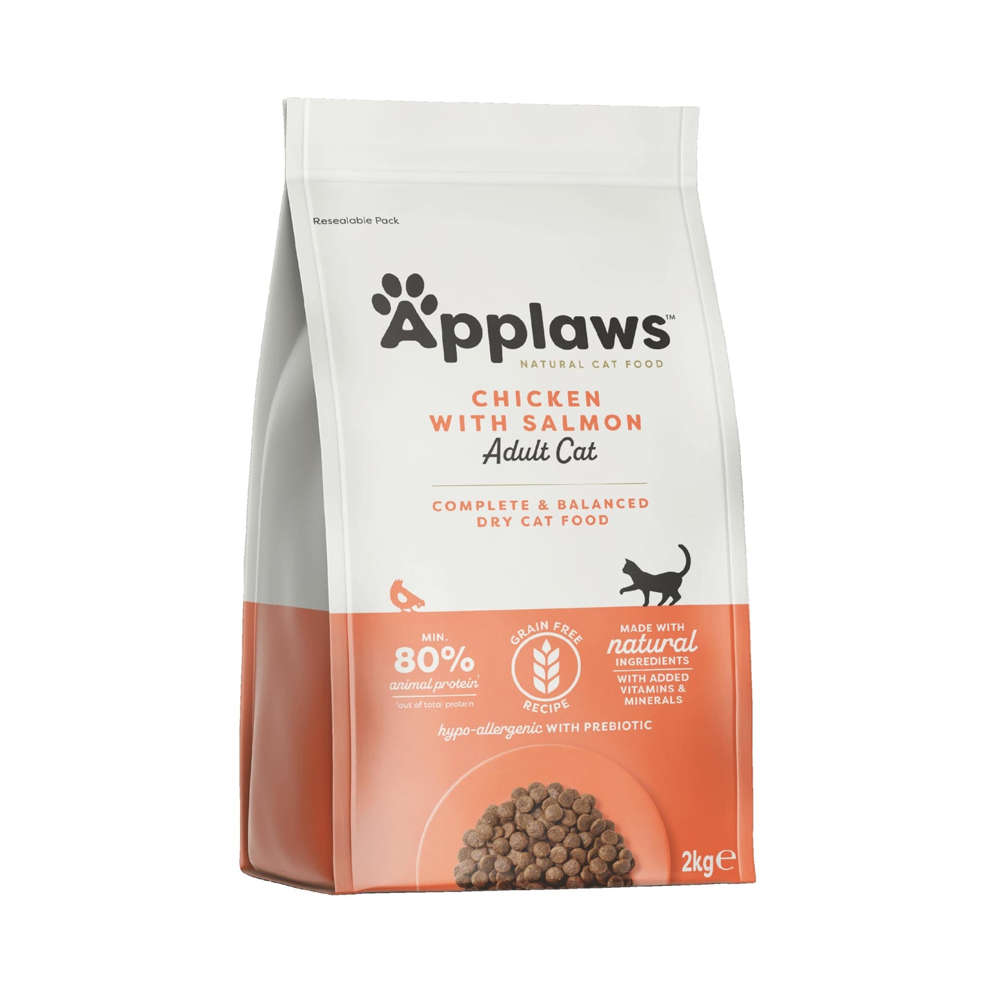 Applaws Natural Complete Dry Food for Adult Cats, Chicken with Lamb Grain Free, 2kg Bag