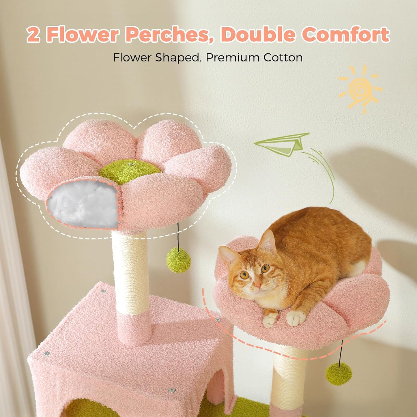 PAWZ Road Cat Tree for Large Cats, 184cm Tall Cat Tower with Large Condo