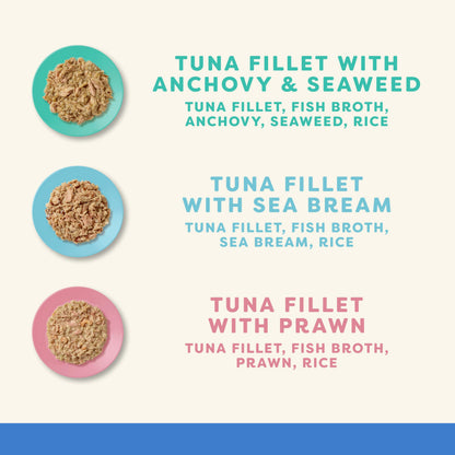 Natural Wet Cat Food Tuna Selection in Broth 12 x 70g Pouches