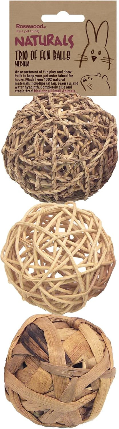 Rosewood Naturals Trio of Fun Balls (3pcs) Small Animal Toys