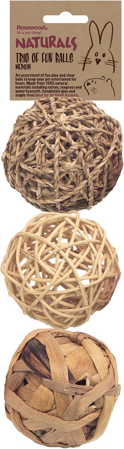 Rosewood Naturals Trio of Fun Balls (3pcs) Small Animal Toys