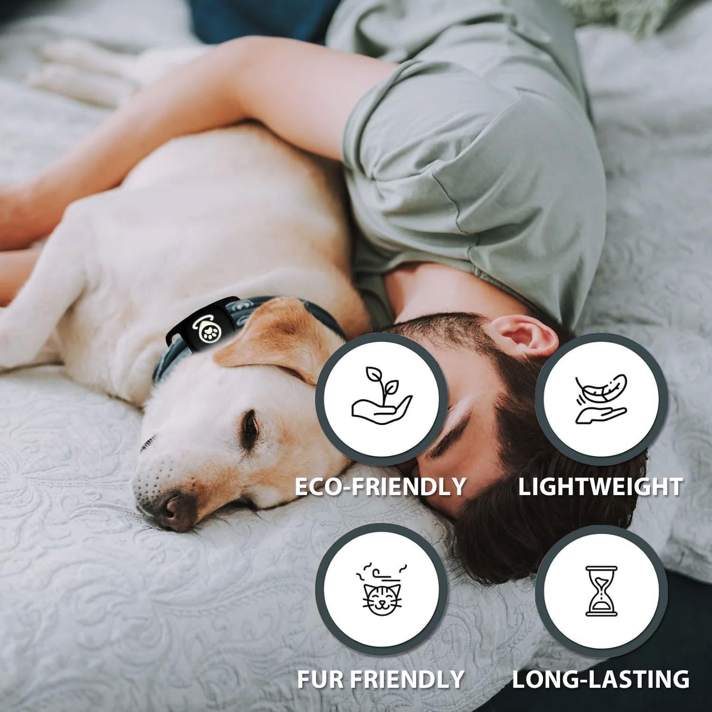 Dog Tracker, Pet Tracker with Dog Collar Tracker Holder, Dog Tracker with No Monthly Fees for Location Tracking, Work with Find My Only iOS, No GPS