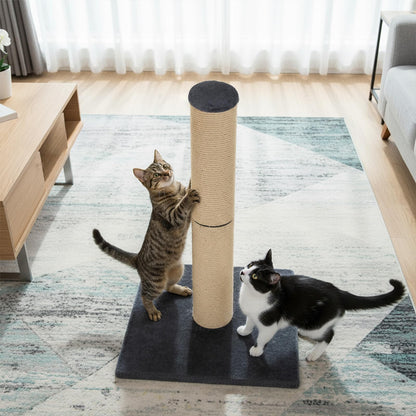 skylos 71cm Cat Scratching Post with Plush Resting Platform Natural Sisal,Anti-Tip,Easy Assembly,Grey