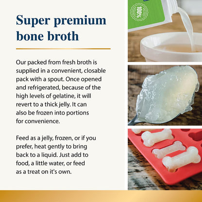 Chicken Bone Broth for Dogs & Cats - Free Range | 100% Real & Natural Liquid Bone Broth for Pets | High in Collagen & Protein for Healthy Joints, Gut, Digestion, Skin & Sickness Recovery