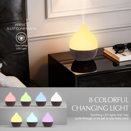 SALKING Essential Oil Diffuser, 100ml Small Aromatherapy Ultrasonic Cool Mist Humidifier with Warm White Lights, Auto Shut-Off Function, for Office Home